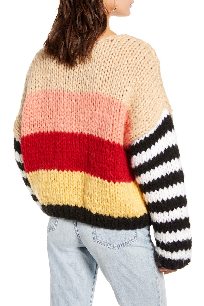 Sweetheart Stripe Sweater, Alternate, color, SWEETHEART