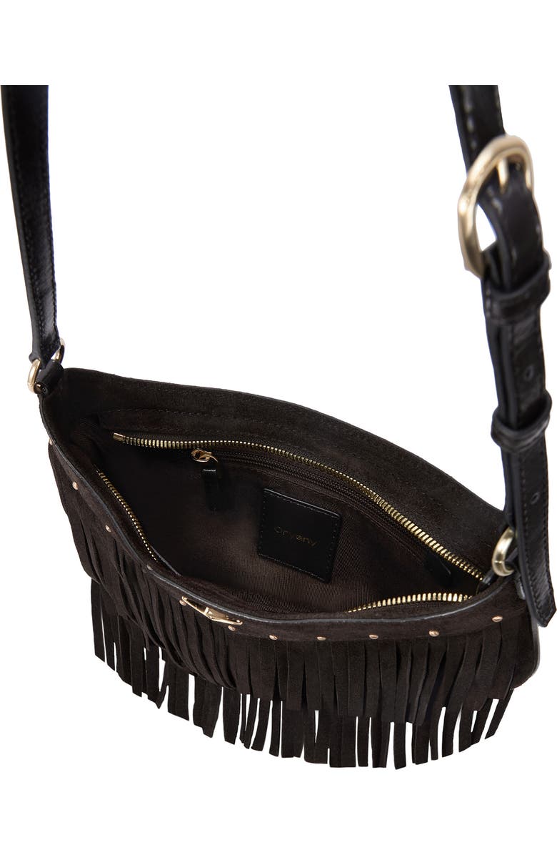 Oryany Fringe Leather Shoulder Bag, Alternate, color,