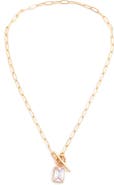 Panacea Cubic Zirconia Toggle Pendant Necklace