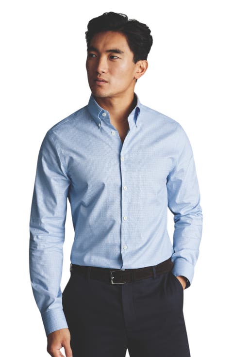 Non-Iron Pinpoint Oxford Check Shirt