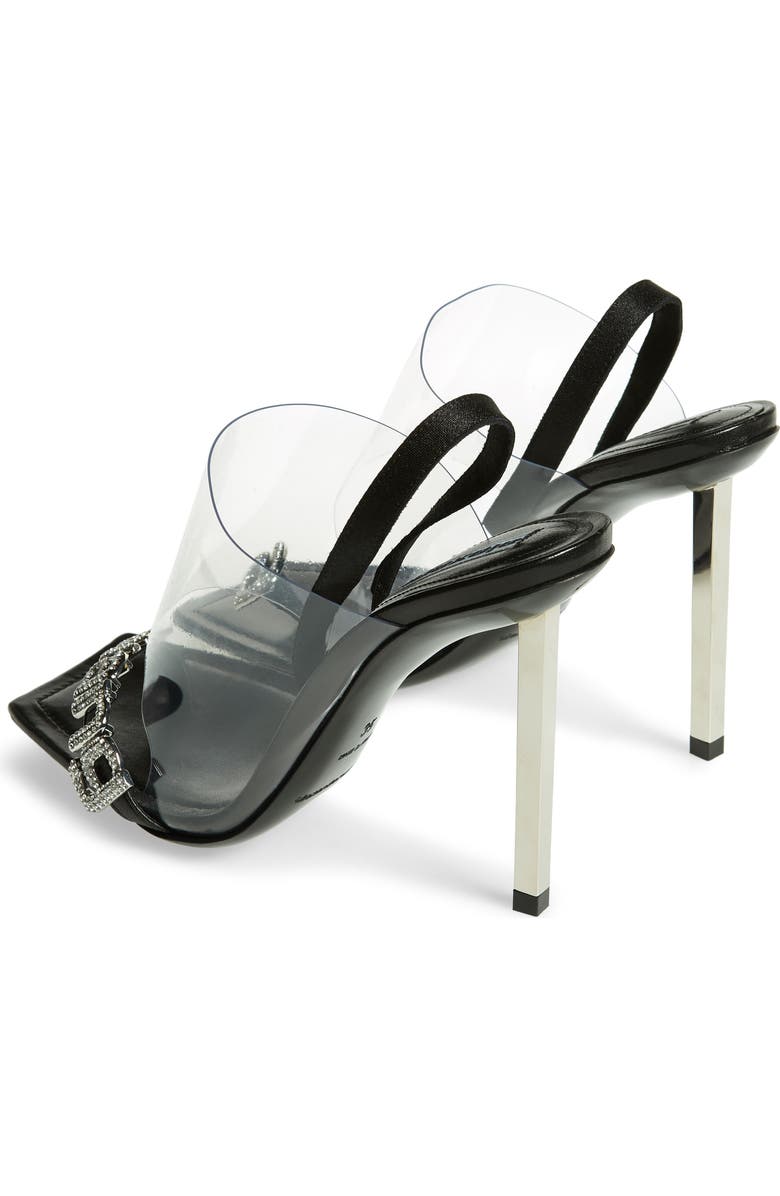 Alexander Wang Kaia Clear Strap Crystal Logo Sandal, Alternate, color,
