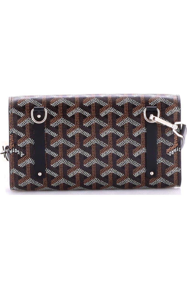 Pre-Owned Goyard Monte Carlo Clutch with Strap Coated Canvas PM, Alternate, color, Black