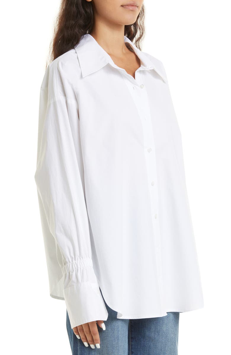 A.L.C. Monica Oversize Bell Sleeve Cotton Button-Up Shirt, Alternate, color, 