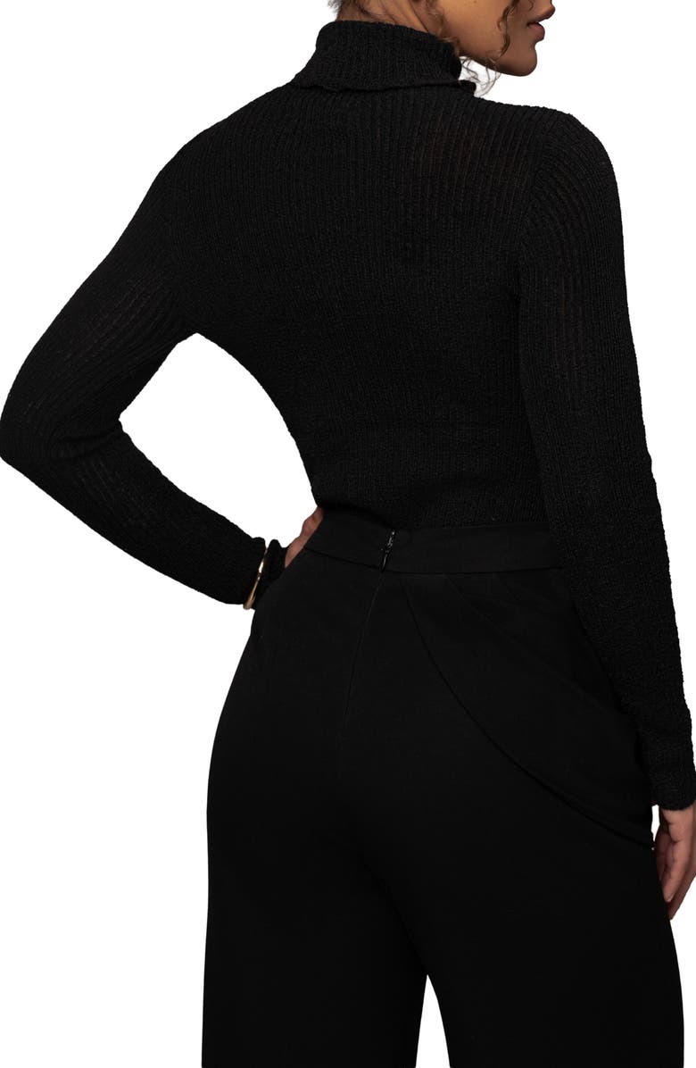 JLUXLABEL Carli Turtleneck Rib Top, Alternate, color, Black