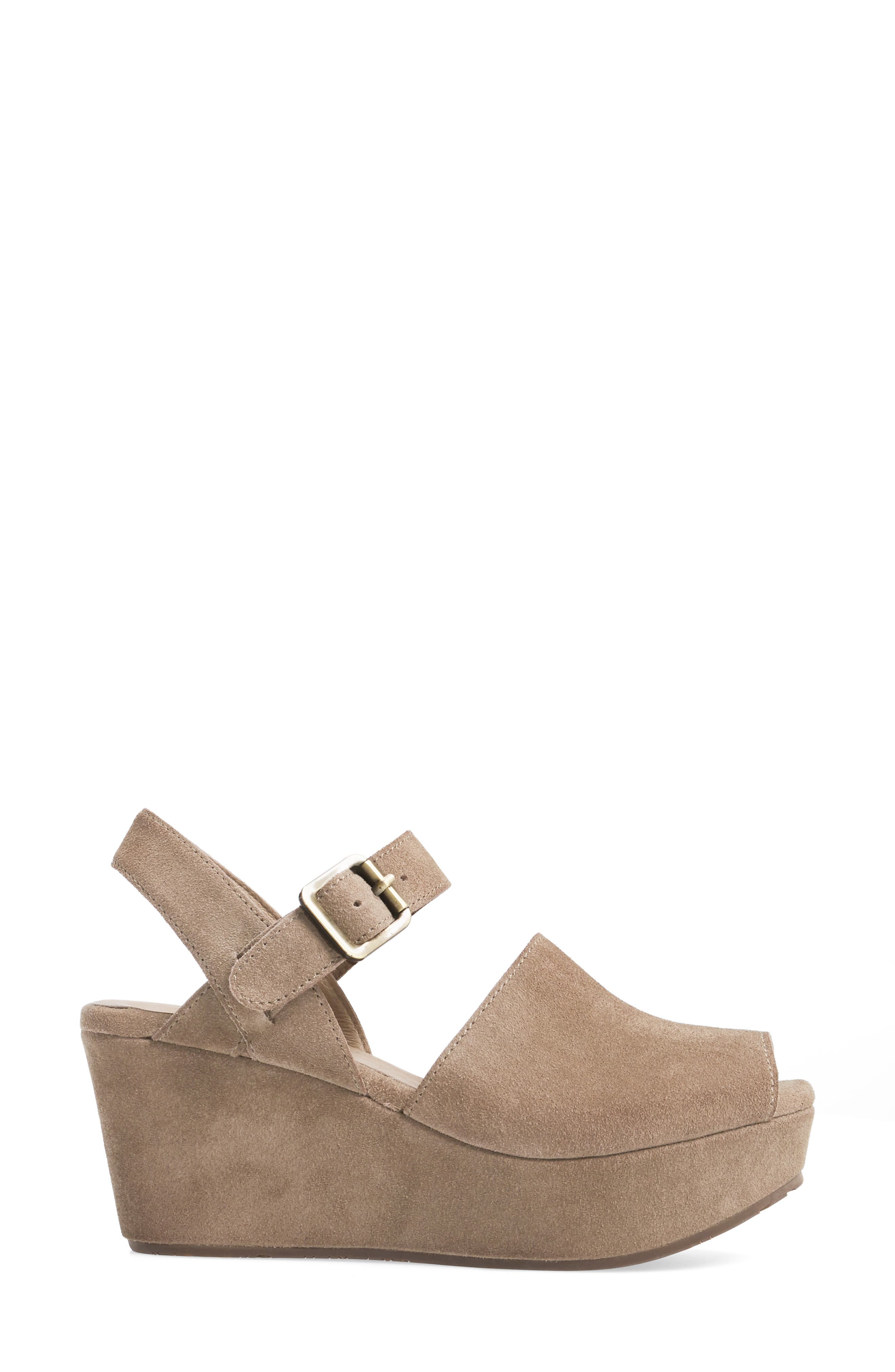 Wagga Platform Wedge Sandal, Alternate, color, TAUPE SUEDE