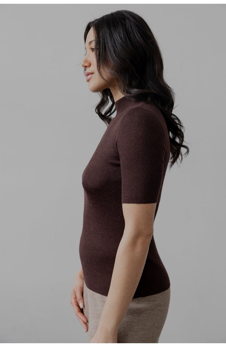 SSKEIN Mock Neck Pullover, Alternate, color, Rust