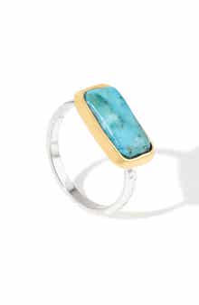 YS GEMS Two-Tone Semiprecious Stone Ring