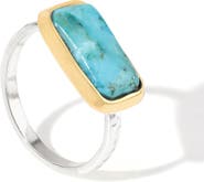 YS GEMS Two-Tone Semiprecious Stone Ring