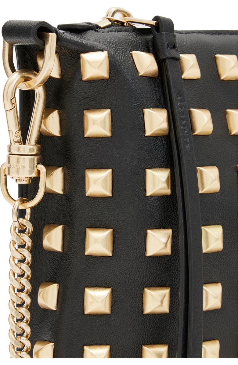 AllSaints Eve Studded Leather Crossbody Bag, Alternate, color,