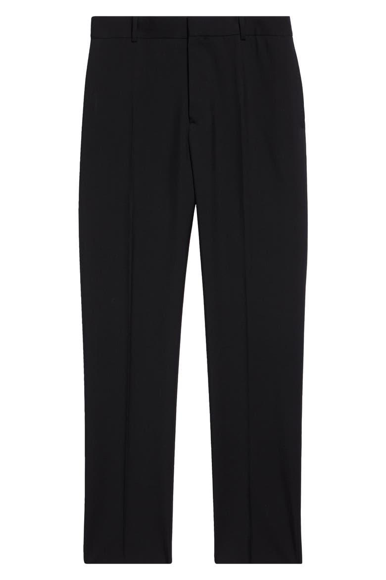 Wool Gabardine Cigarette Trousers, Alternate, color, BLACK