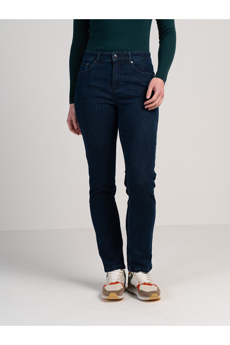 Darla Comfort Straight Leg Jeans, Main, color, Dark Denim