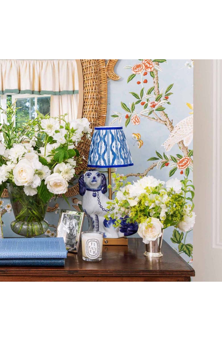 Mrs. Alice Cobalt Ikat Lampshade, Alternate, color, Blue