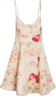 Zimmermann Roselight Picnic Linen & Silk Minidress