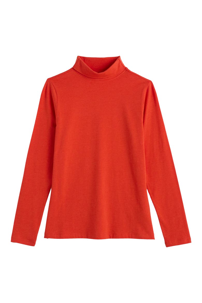 Landing Turtleneck Stretch Organic Cotton Top, Alternate, color, MELANGE BUCKET