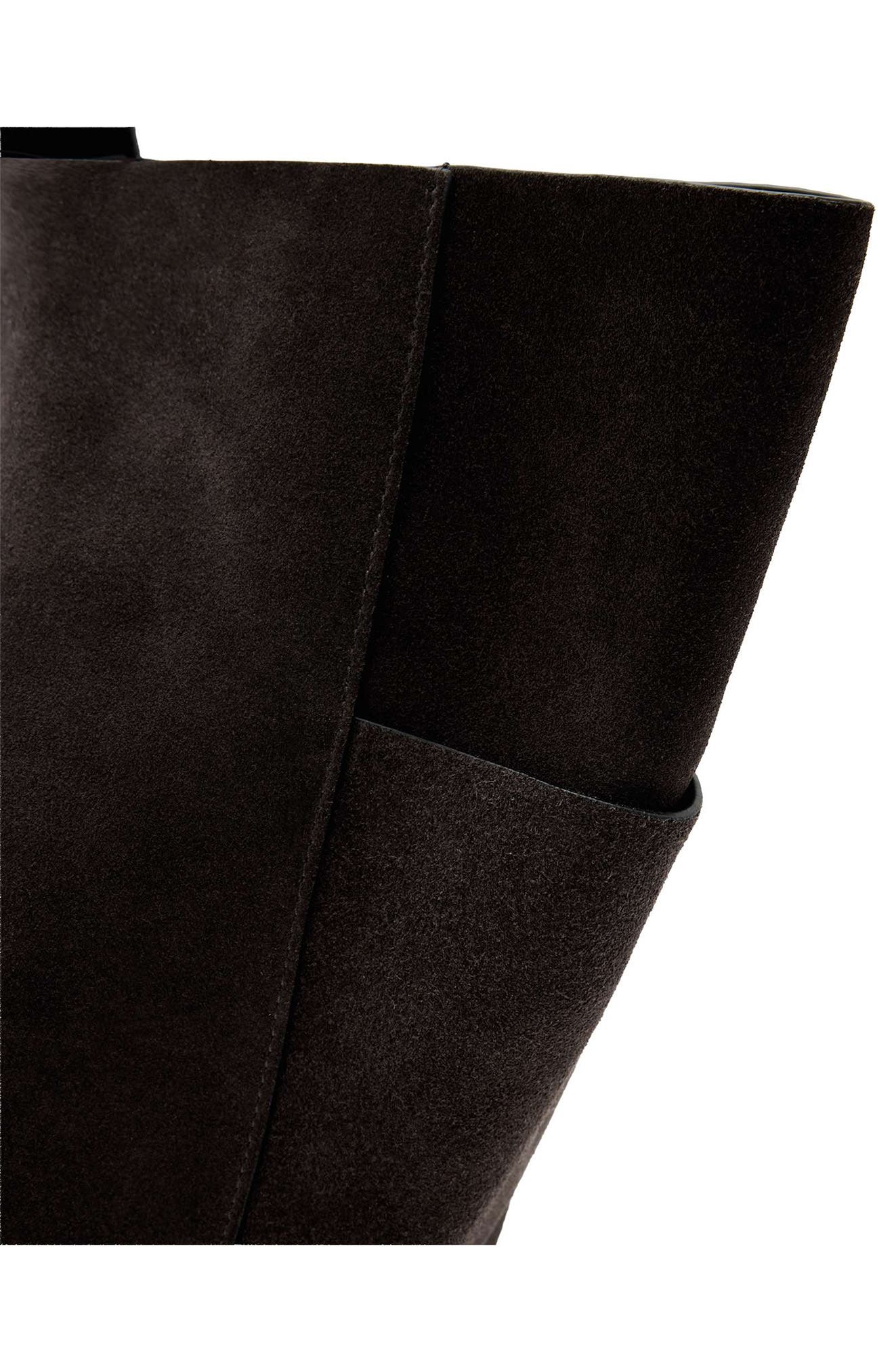 AllSaints Alba Suede East/West Tote, Alternate, color, Bitter Brown