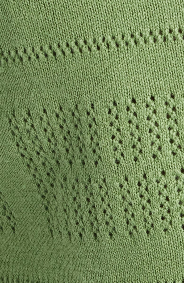 Rails Yates Pointelle Cotton & Linen Knit Camp Shirt, Alternate, color, Matcha