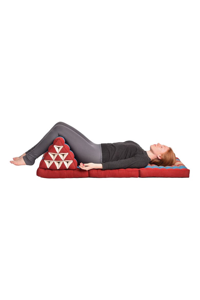 Zafuko Three Fold Thai Cushion, Alternate, color, Burgundy/Blue
