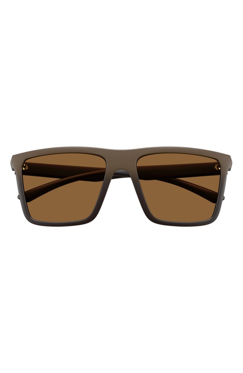 AX Armani Exchange 57mm Square Sunglasses, Alternate, color, Matte Brown / Brown