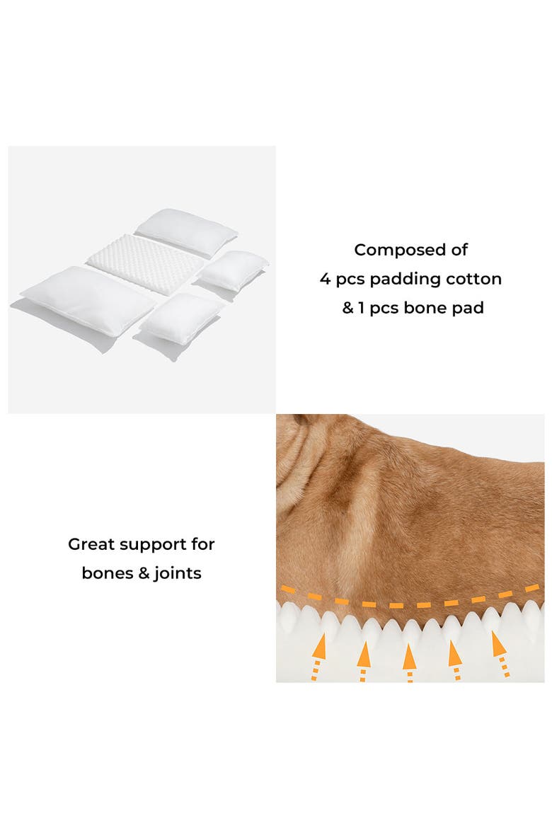 Striped Faux Lambswool Double Layer Pet Sofa Bed, Alternate, color, Beige