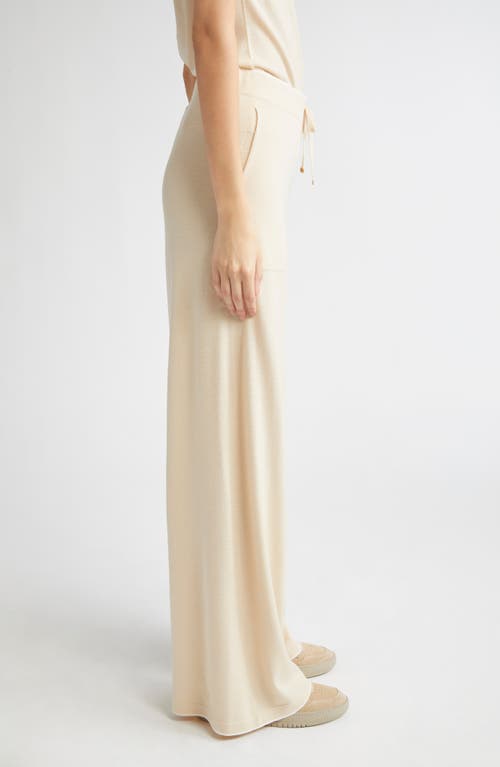 Eleventy Merino Wool Wide Leg Pants In White