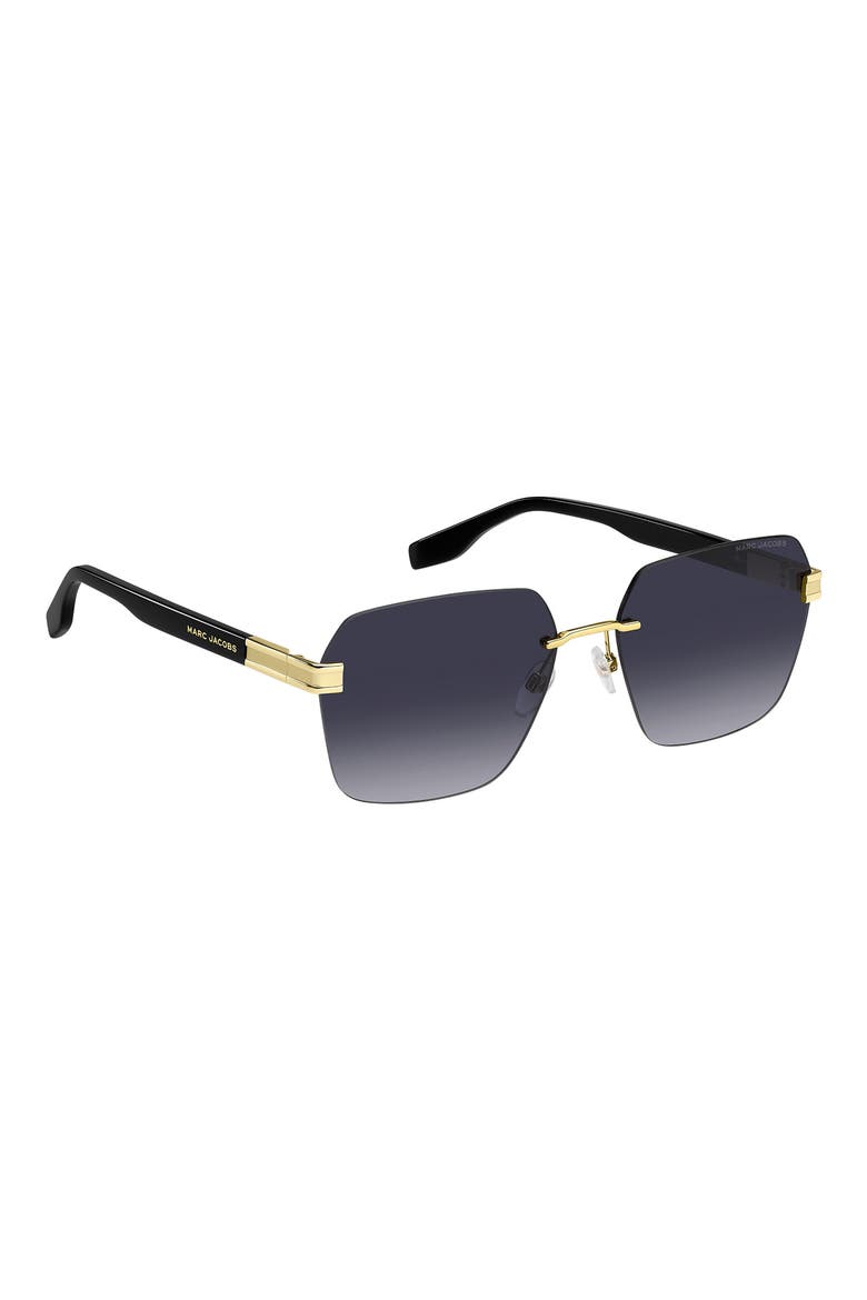 61mm Square Sunglasses, Alternate, color, BLACK