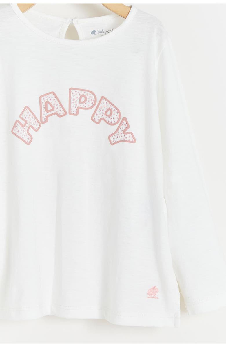 Babycottons Long Sleeve Top Roses Print, Alternate, color, Off White