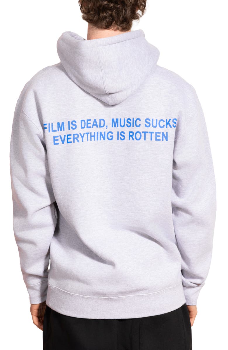 PLEASURES Critic Cotton Hoodie, Alternate, color, Heather Grey