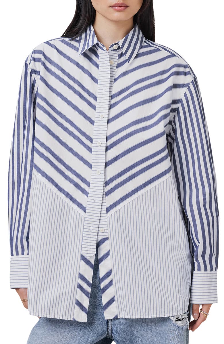 AllSaints Shannon Stripe Button-Up Shirt, Main, color, 