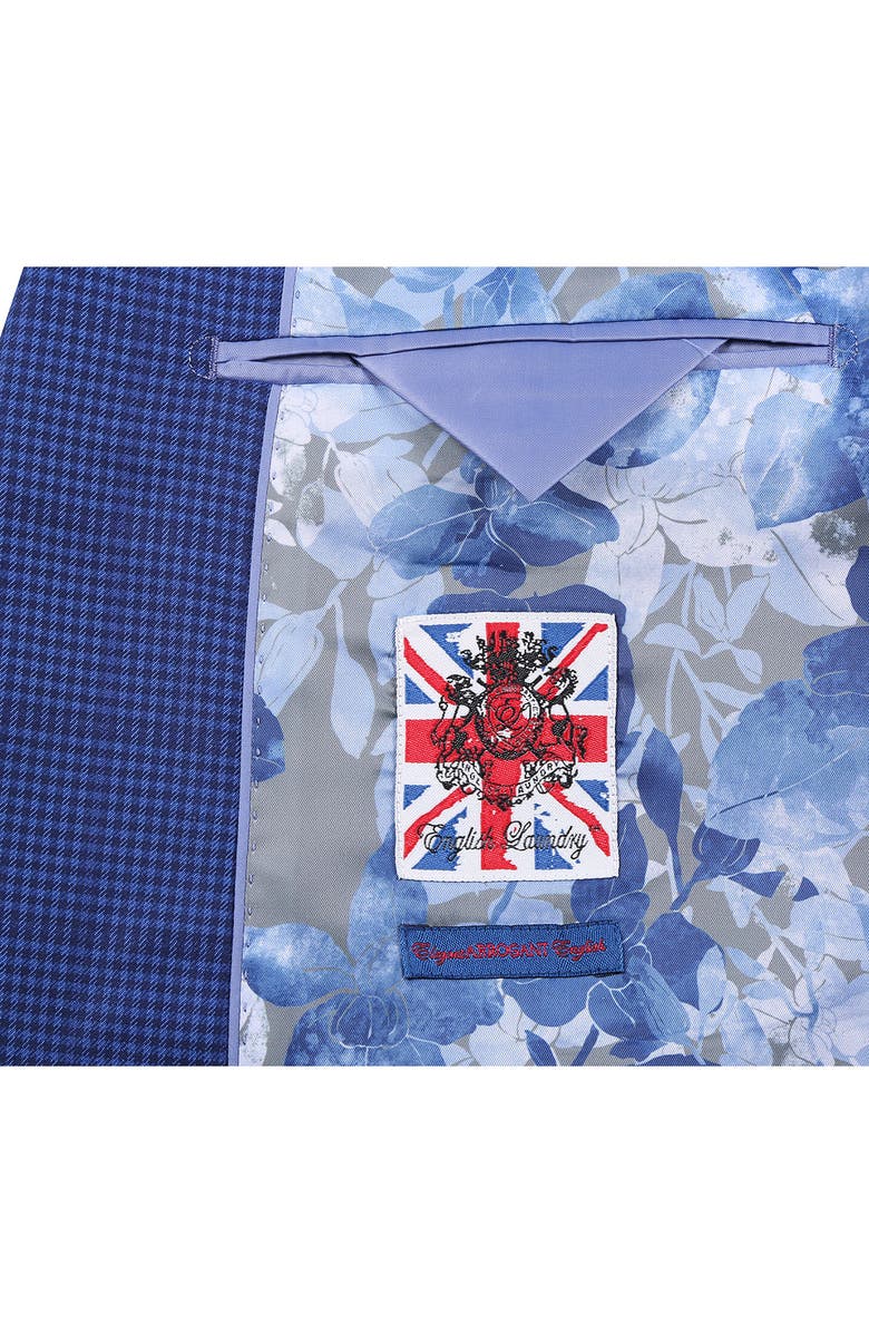 English Laundry Trim Fit Plaid Two-Piece Suit, Alternate, color, Navy