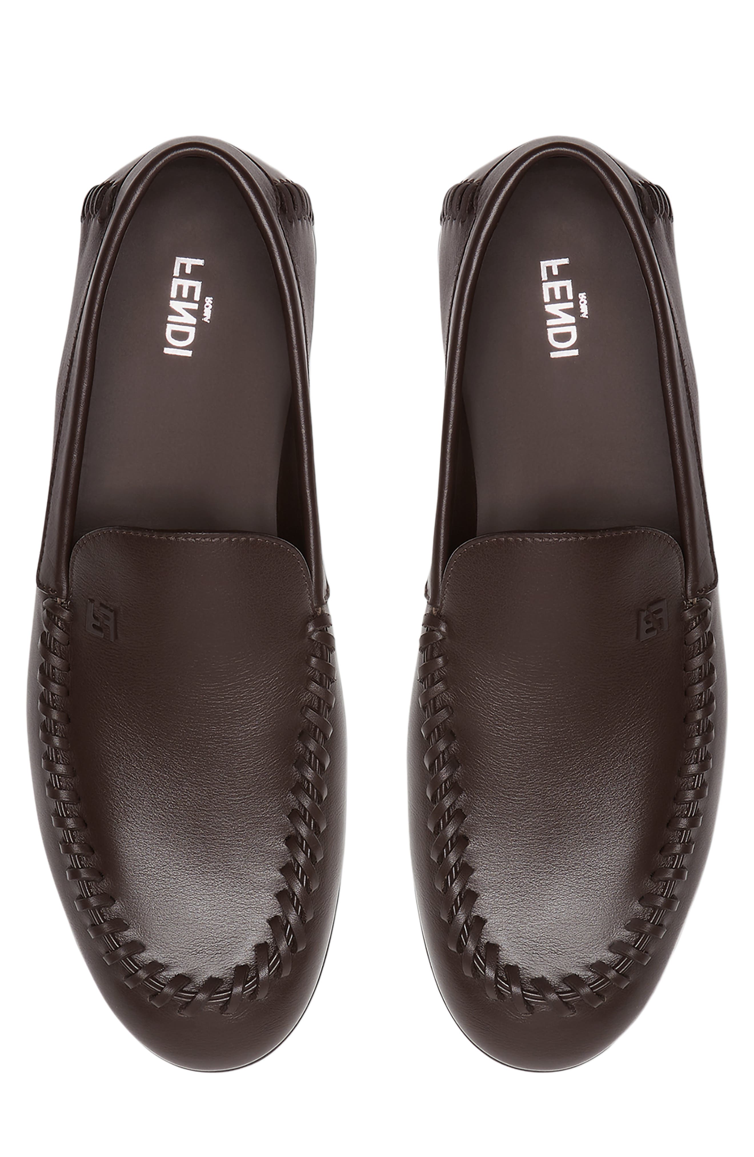 Fendi FF Loafer, Alternate, color, Chocolate Chocolate
