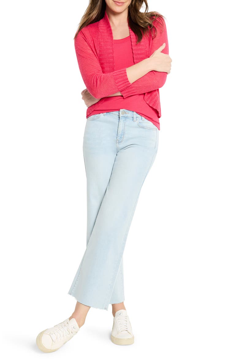 Linen Blend Bolero Cardigan, Alternate, color, DAIQUIRI