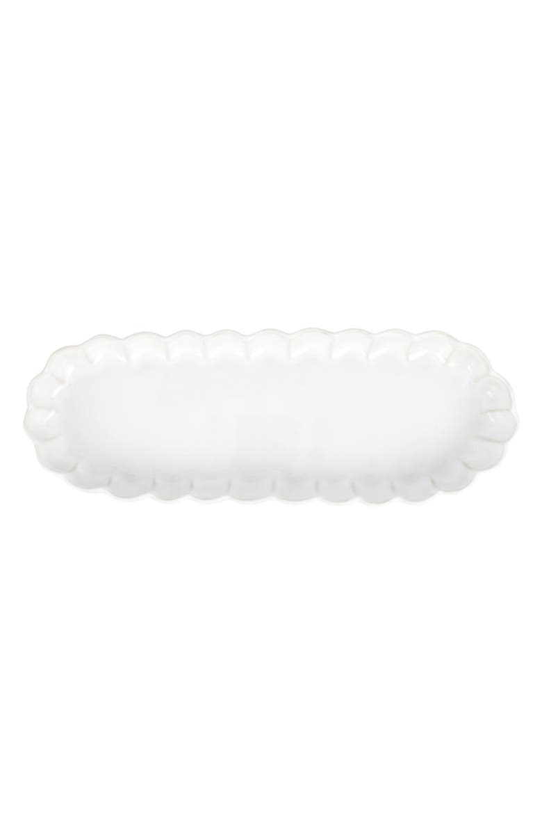 VIETRI Incanto Ruffle Oval Tray, Main, color, White