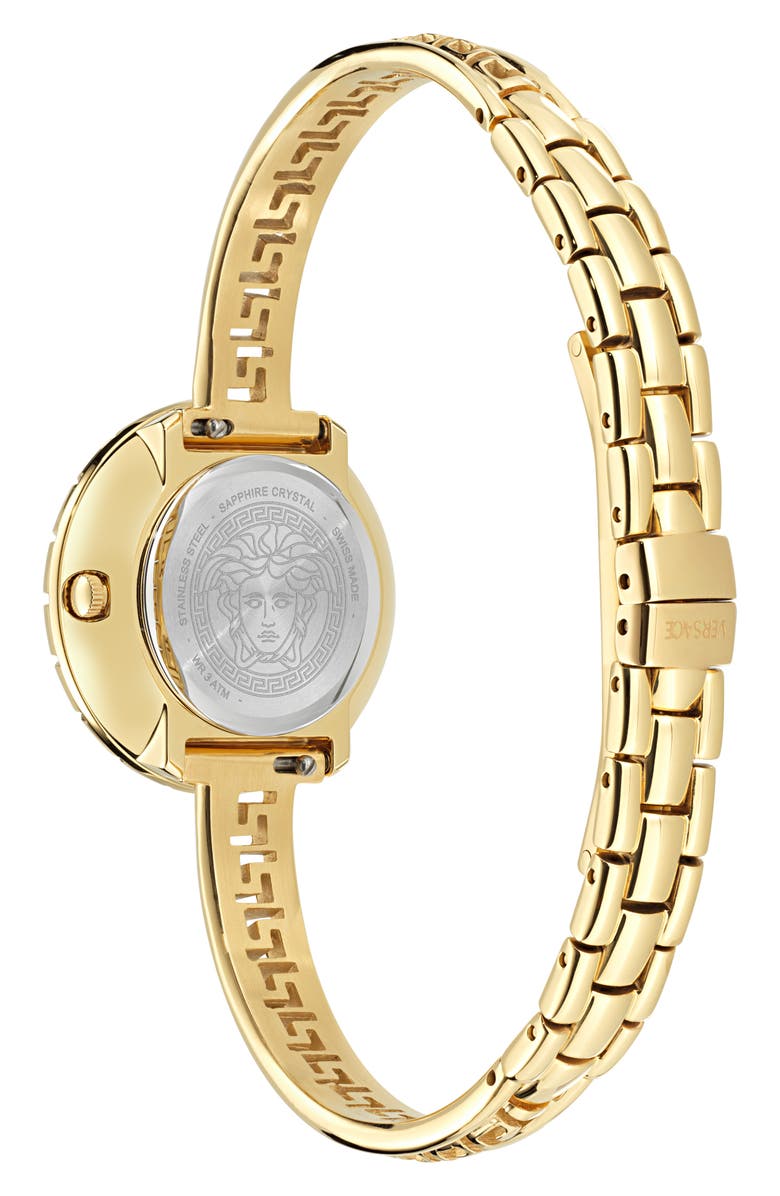 Versace Greca Pendant Bracelet Watch Set, 28mm, Alternate, color, Ip Yellow Gold