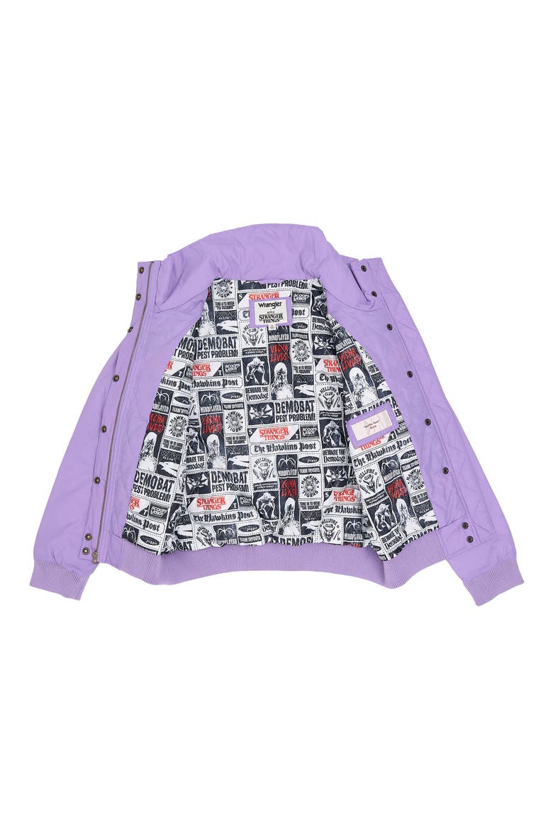 x Stranger Things Erica Bomber Jacket, Alternate, color, LIGHT PURPLE