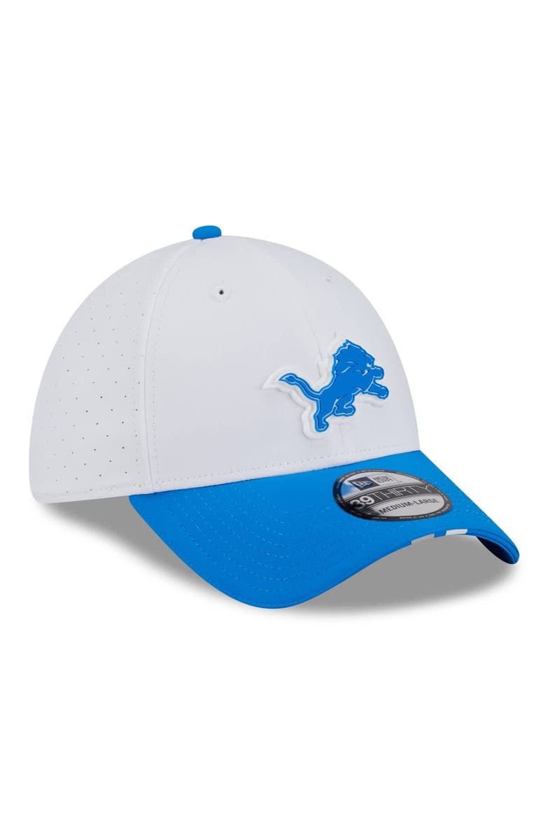 New Era Men's New Era White/Blue Detroit Lions 2025 NFL Training Camp 39THIRTY Flex Hat, Alternate, color, White