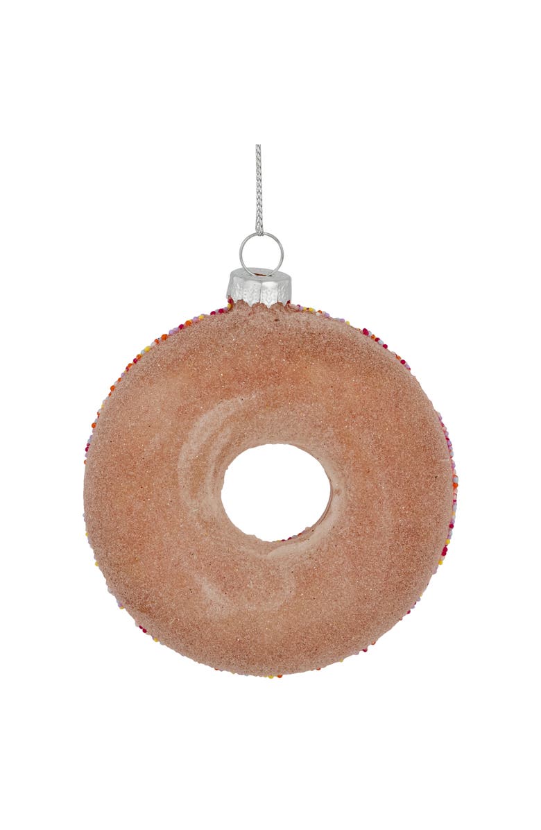 Northlight 4.75" Pink Frosted Doughnut Glass Christmas Ornament, Alternate, color, Pink