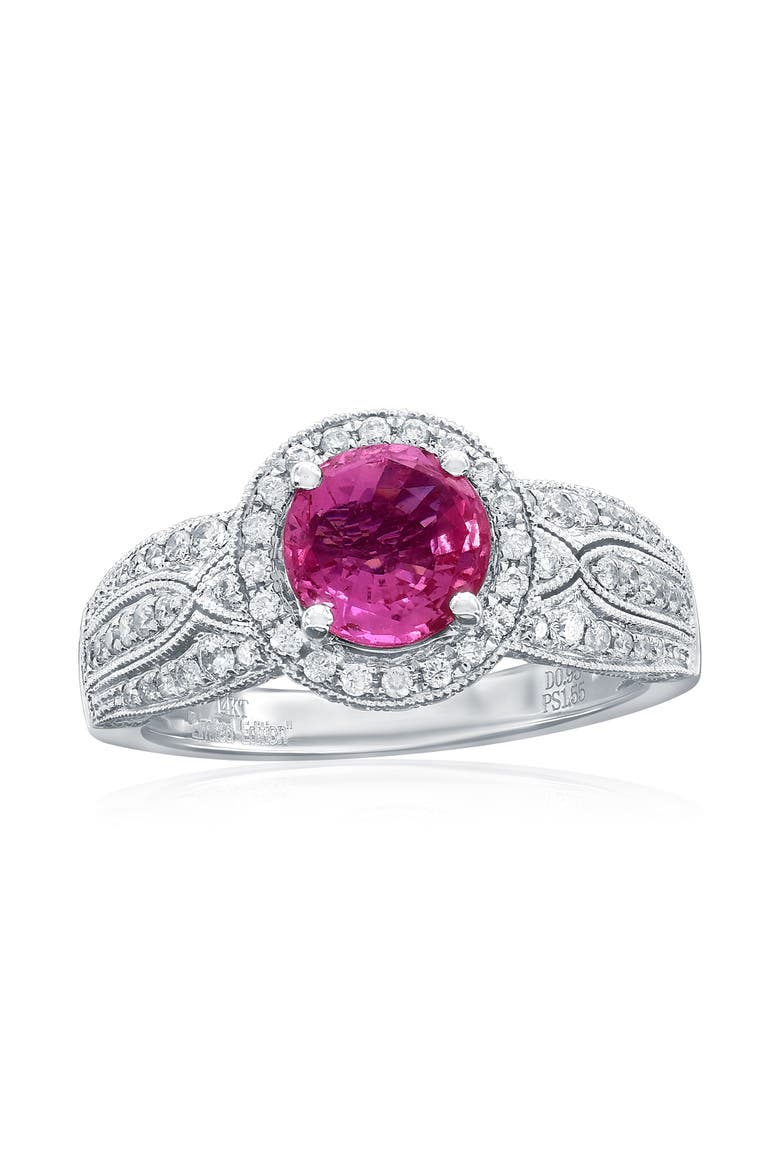 14K White Gold 1.55ct Pink Sapphire & 0.95cttw Diamond Ring, Main, color, Pink