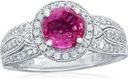 SOUZANA by Suzy Levian 14K White Gold 1.55ct Pink Sapphire & 0.95cttw Diamond Ring