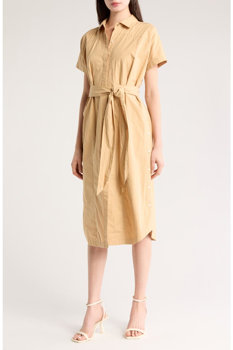Mikala Dolman Sleeve Belted Shirtdress, Main, color, TOFFEE