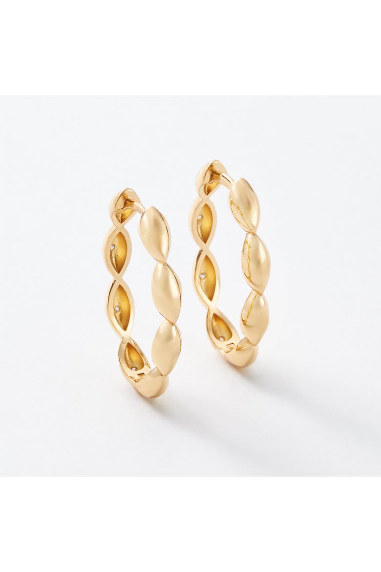Wisteria Reversible Gold and Topaz Hoop Earrings, Alternate, color, Gold