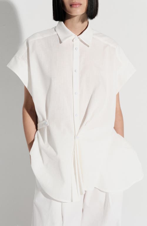 De Loreta Oeste Asymmetric Button-up Cotton Shirt In White