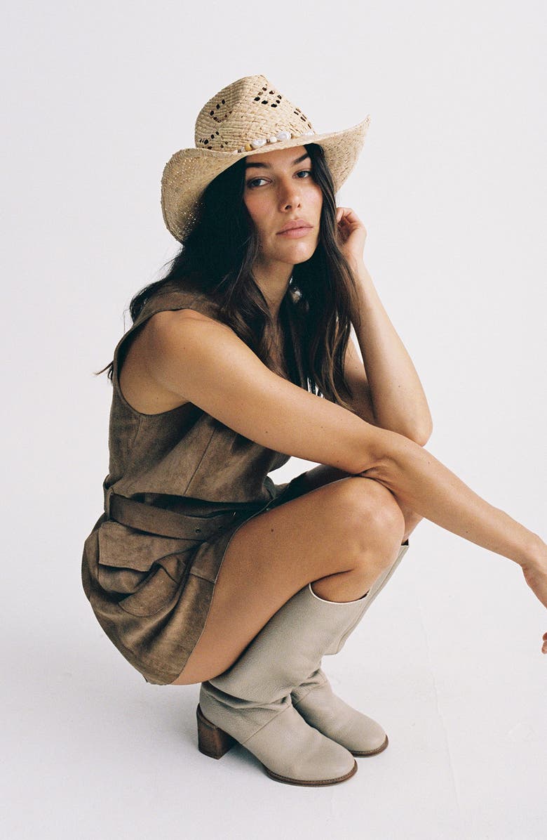 Lack of Color Sol Raffia Cowboy Hat, Alternate, color, Natural