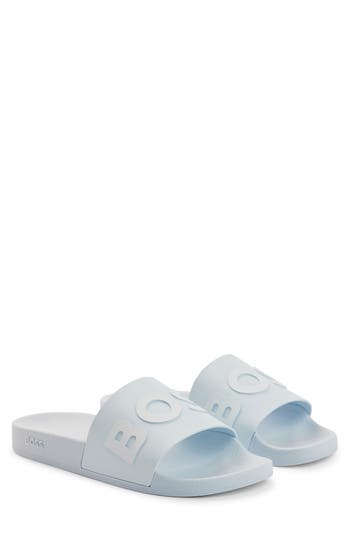 Hugo Boss Boss Bay Slide Sandal In Blue