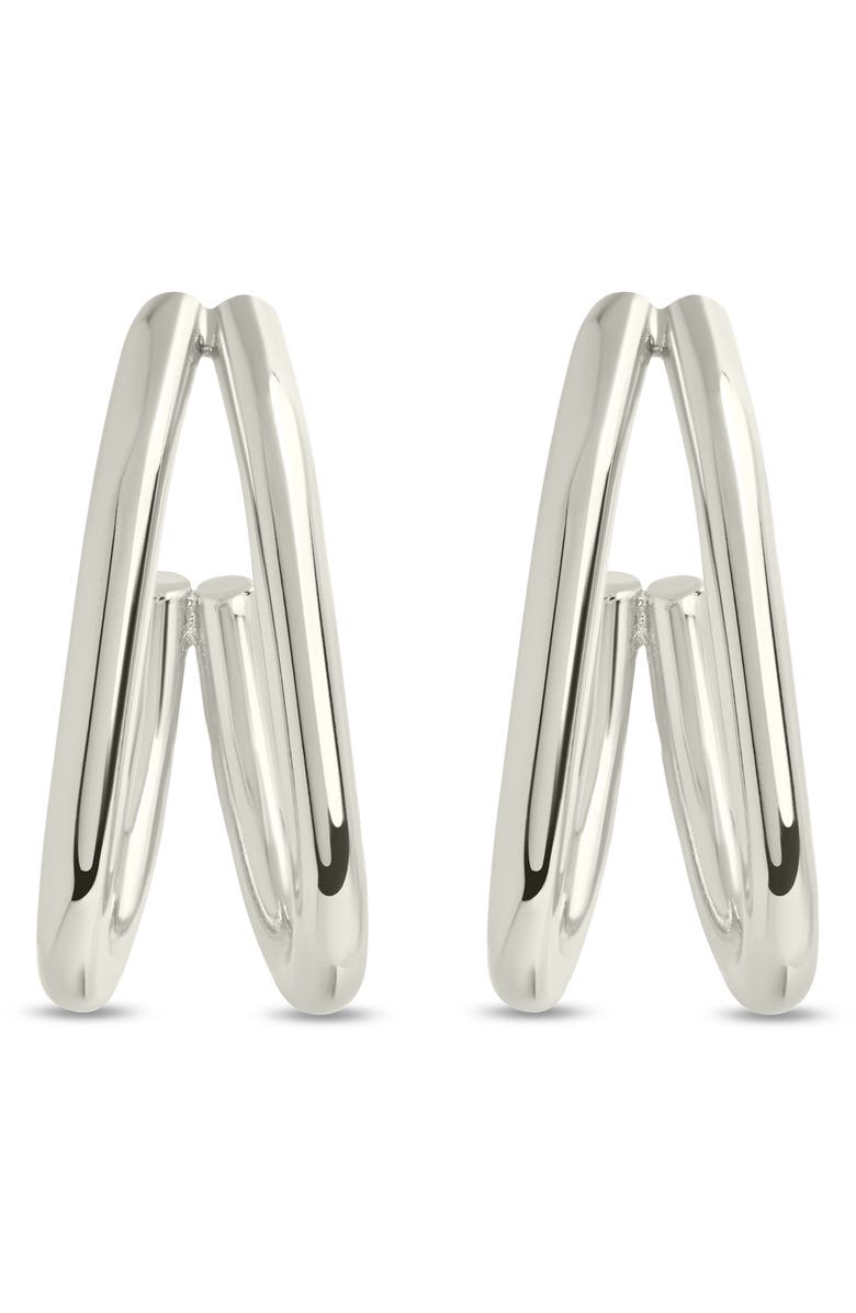Sterling Forever Elliana Suspender Hoop Earrings, Alternate, color, 