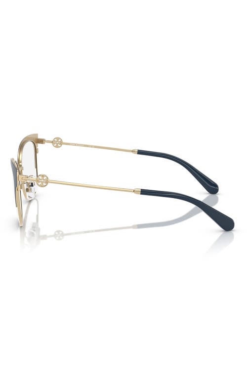 Tory Burch 52mm Cat Eye Optical Glasses In Navy