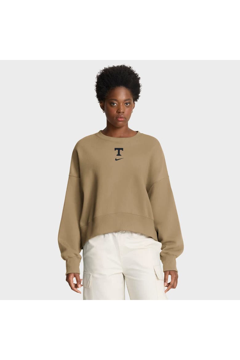 Women's Nike Tan Tennessee Volunteers Oversized Phoenix 2-Hit Pullover Sweatshirt, Main, color, Tan