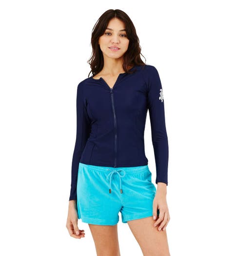 ラッシュガード Bohemianblue SET String Tie Boat Neck Women's Loose Fit Rash Women Surf Rashguard
