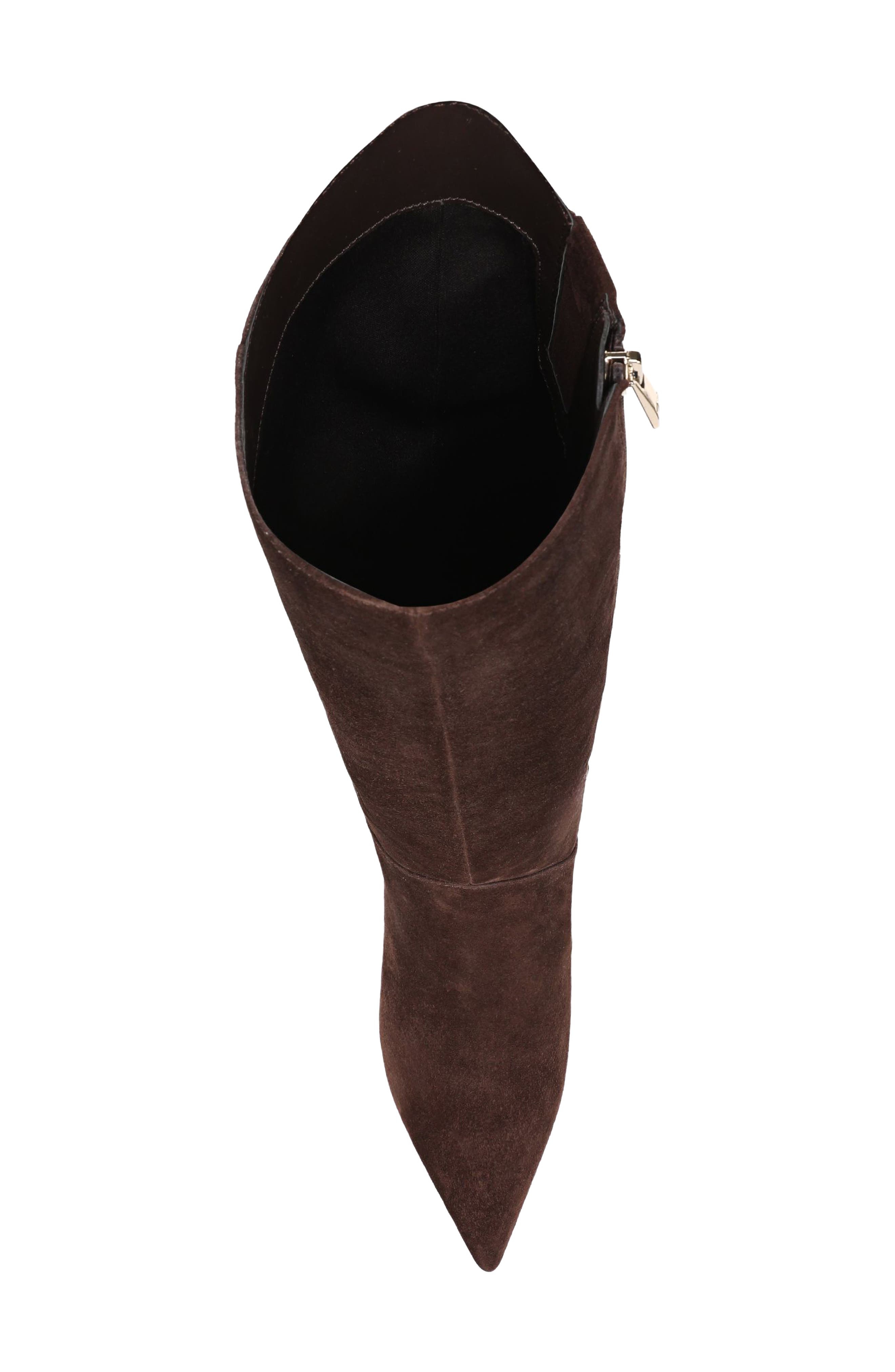 Edina Pointed Toe Knee High Boot, Alternate, color, CHOCOLATE SUEDE
