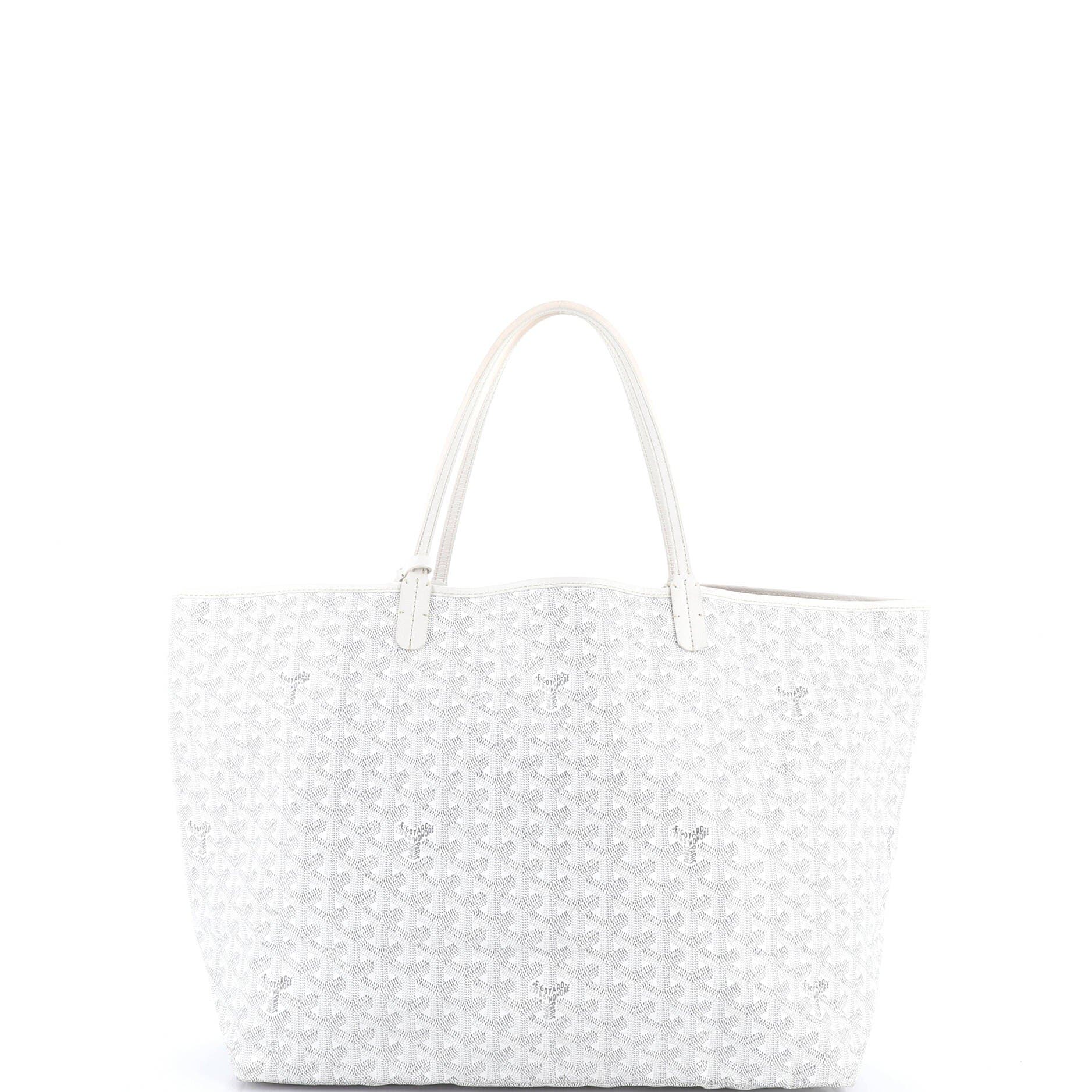 Pre-Owned Goyard Saint Louis Tote Printed Coated Canvas GM, Alternate, color, White