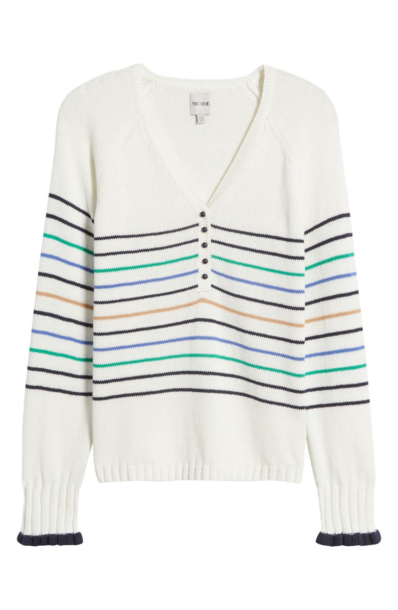 NIC+ZOE Maritime Stripe Cotton Sweater, Alternate, color, 